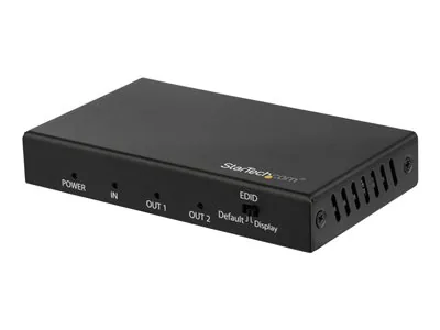 Startech HDMI Splitter - 2-Port - 4K 60Hz - HDMI Splitter 1 In 2 Out - 2 Way HDMI Splitter - HDMI Port Splitter (ST122HD202) - Rozdělovač video / audio - 2 x HDMI - desktop - pro P/N: ST121HD20FXA