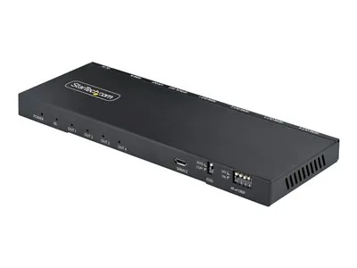 Startech 4-Port HDMI Splitter, 4K 60Hz HDMI 2.0 Video, 1 In 4 Out HDMI Splitter, 4K HDMI Splitter w/Built-in Scaler, 3.5mm/Optical Audio Port, Durable Metal Housing, HDR/HDCP - 1x4 HDMI Display/Output Splitter (HDMI-SPLITTER-44K60S) - Rozdělovač video / a