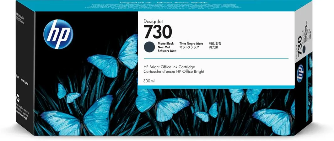 HP 730 - 300 ml - Vysoká kapacita - matná čerň - originální - DesignJet - inkoustová cartridge - pro DesignJet SD Pro MFP, T1600, T1600dr, T1700, T1700dr, T1708, T1708dr, T2600, T2600dr