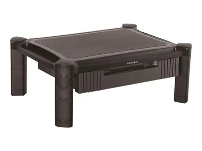 Startech Adjustable Monitor Riser - Drawer - Monitors up to 32"- Adjustable Height - Monitor Stand - Computer Monitor Riser (MONSTADJD) - Stojan (povrch stojanu, 8 malých podložek, 4 velké podložky) - pro obrazovka - plast - černá - velikost obrazovky: 13