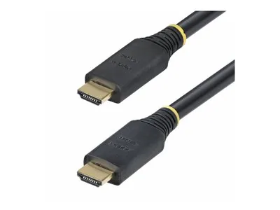 Startech 15m (49.2ft) Active High Speed HDMI Cable, 4K60Hz - Vysoká rychlost - kabel HDMI s ethernetem - HDMI s piny (male) do HDMI s piny (male) - 15 m - odstínený - cerná - aktivní, podpora 2K144Hz, podpora 4K60Hz, podpora HDR10