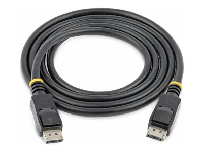 StarTech 0.5m Short DisplayPort 1.2 Cable with Latches DisplayPort 4k - Kabel DisplayPort - DisplayPort (M) do DisplayPort (M) - 50 cm - opatřený západkou - černá