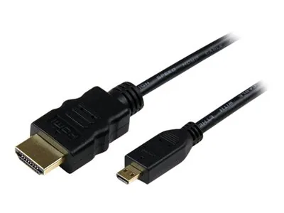 Startech 0.5m High Speed HDMI Cable with Ethernet HDMI to HDMI Micro - Kabel HDMI s ethernetem - HDMI s piny (male) do 19 pin micro HDMI Type D s piny (male) - 50 cm - černá