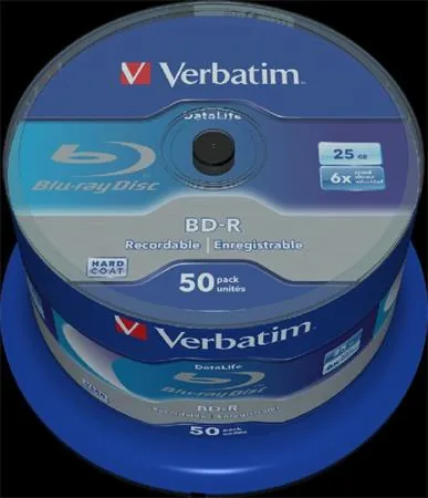 VERBATIM BD-R SL (6x, 25GB),NON-ID, 50 cake