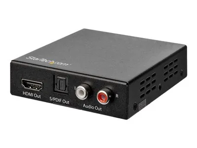 Startech HDMI Audio Extractor - 4K 60Hz - HDMI Audio De-embedder - HDR - Toslink Optical Audio - Dual RCA Audio - HDMI Audio (HD202A) - Extraktor zvukového signálu HDMI - černá