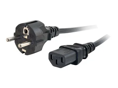 C2G Universal Power Cord - Elektrický kabel - power CEE 7/7 (M) do power IEC 60320 C13 - 2 m - lisovaný - černá - Evropa