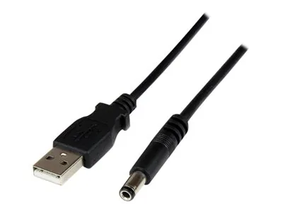 StarTech 1m USB to Type N Barrel 5V DC Power Cable - USB A to 5.5mm DC - 1 Meter USB to 5.5mm DC Plug (USB2TYPEN1M) - Elektrický kabel - USB (pouze napájení) (M) do DC jack 5,5 x 2,5 mm (M) - 1 m - lisovaný - černá - pro P/N: HDBOOST