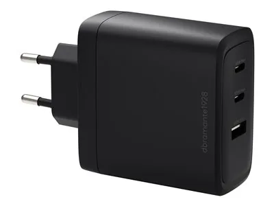 dbramante1928 re-charge - Síťový adaptér - 100 Watt - 3 výstupní konektory (2 x USB-C, USB) - černá