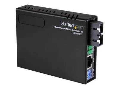 Startech 10/100 Multi Mode Fiber Ethernet Media Converter SC 2 km - Konvertor médií s optickými vlákny - 100Mb LAN - 10Base-T, 100Base-FX, 100Base-TX - RJ-45 / SC několik režimů - až 2 km - 1310 nm