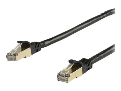 Startech 7m CAT6A Ethernet Cable, 10 Gigabit Shielded Snagless RJ45 100W PoE Patch Cord, CAT 6A 10GbE STP Network Cable w/Strain Relief, Black, UL Certified Wiring/TIA - Category 6A - 26AWG (6ASPAT7MBK) - Patch kabel - RJ-45 (M) do RJ-45 (M) - 7 m - STP -
