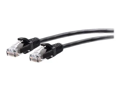 C2G 7ft (2.1m) Cat6a Snagless Unshielded (UTP) Slim Ethernet Network Patch Cable - Black - Patch kabel - RJ-45 (M) do RJ-45 (M) - 2.1 m - 4.8 mm - UTP - CAT 6a - lisovaný, provedení bez hrbolků - černá