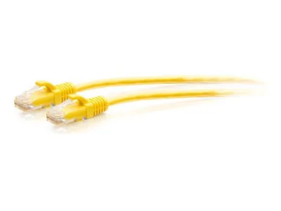C2G 7ft (2.1m) Cat6a Snagless Unshielded (UTP) Slim Ethernet Network Patch Cable - Yellow - Patch kabel - RJ-45 (M) do RJ-45 (M) - 2.1 m - 4.8 mm - UTP - CAT 6a - lisovaný, provedení bez hrbolků - žlutá