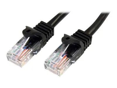 Startech 2m Black Cat5e / Cat 5 Snagless Patch Cable - Patch kabel - RJ-45 (M) do RJ-45 (M) - 2 m - UTP - CAT 5e - lisovaný, provedení bez hrbolků - černá