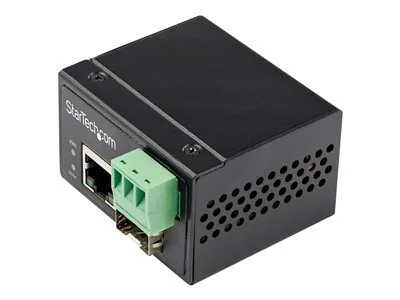 Startech Industrial Fiber to Ethernet Media Converter, 100Mbps SFP to RJ45/Cat6, Singlemode/Multimode Optical Fiber to Copper Network, 12-56V DC, IP-30/ -40 to +75C, Fiber to Ethernet - SFP to RJ45 Converter (IMC100MSFP) - Konvertor médií s optickými vlák