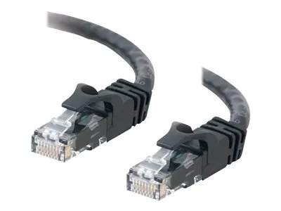 C2G Cat6 Booted Unshielded (UTP) Network Patch Cable - Patch kabel - RJ-45 (M) do RJ-45 (M) - 50 cm - UTP - CAT 6 - lisovaný, provedení bez hrbolků, licna - černá