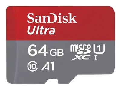 SanDisk Ultra - Paměťová karta flash (adaptér microSDXC na SD zahrnuto) - 64 GB - A1 / UHS-I U1 / Class10 - microSDXC UHS-I