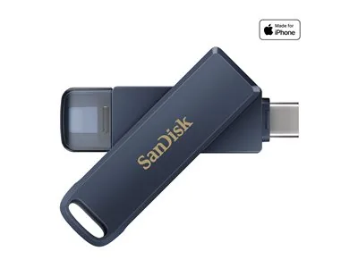SanDisk Phone Drive - Jednotka USB flash - 64 GB - USB-C / Lightning - metalická modrá