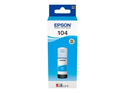 Epson EcoTank 104 - 65 ml - azurová - originální - inkoustový zásobník - pro EcoTank ET-14100, 1810, 2810, 2811, 2812, 2814, 2815, 2820, 2821, 2825, 2826, 2927, 4800