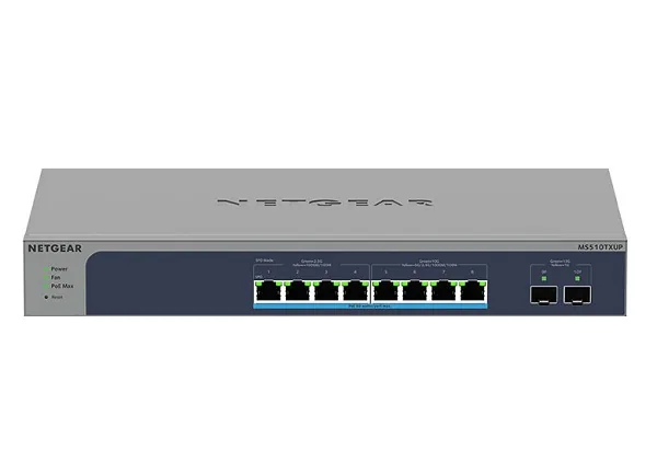 NETGEAR Smart MS510TXM - Přepínač - L3 Lite - inteligentní - 4 x 100/1000/2.5G + 4 x 1/2.5/5/10GBase-T + 2 x 10 Gigabit SFP+ (uplink) - Lze montovat do rozvaděče, desktop