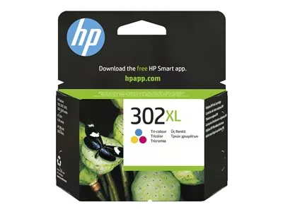 HP 302XL - 8 ml - Vysoká výtežnost - barva (azurová, purpurová, žlutá) - originální - inkoustová cartridge - pro Deskjet 1110, 21XX, 36XX; ENVY 45XX; Officejet 38XX, 46XX, 52XX