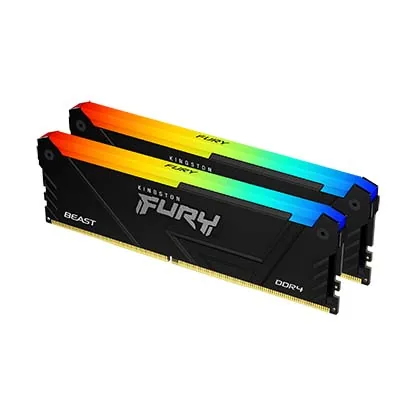Kingston FURY Beast RGB - DDR4 - sada - 32 GB: 2 x 32 GB - DIMM 288-pin - 3600 MT/s / PC4-28800 - CL18 - 1.35 V - bez vyrovnávací paměti - bez ECC - černá