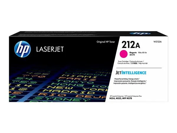 HP 212A - Purpurová - originální - LaserJet - kazeta s barvivem (W2123A) - pro Color LaserJet Enterprise M555, MFP M578; LaserJet Enterprise Flow MFP M578
