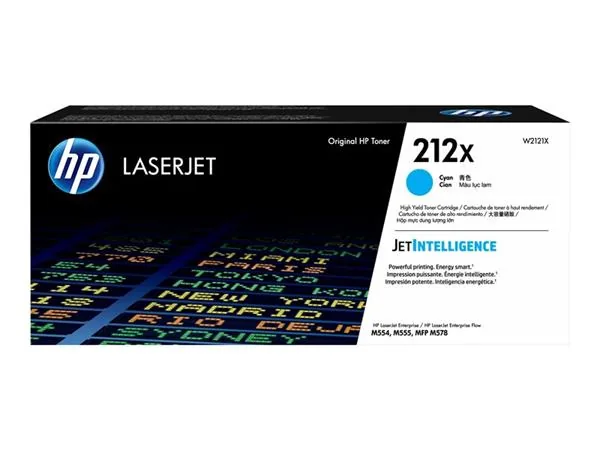 HP 212X - Vysoká výtěžnost - azurová - originální - LaserJet - kazeta s barvivem (W2121X) - pro Color LaserJet Enterprise M555, MFP M578; LaserJet Enterprise Flow MFP M578
