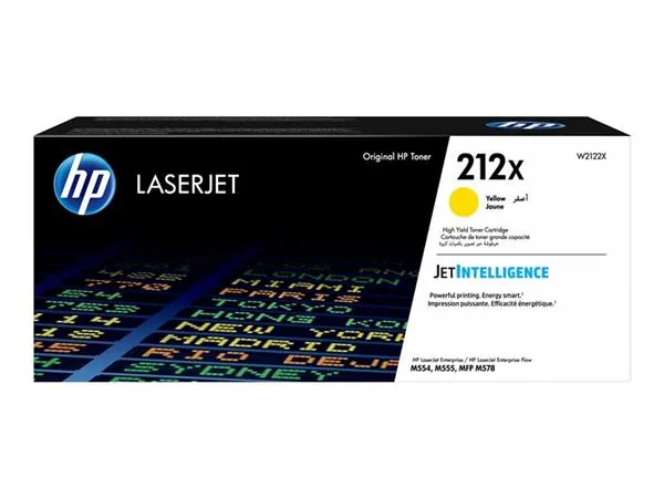 HP 212X - Vysoká výtěžnost - žlutá - originální - LaserJet - kazeta s barvivem (W2122X) - pro Color LaserJet Enterprise M555, MFP M578; LaserJet Enterprise Flow MFP M578