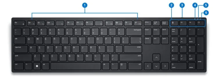 Dell KB500/Bezdrátová USB/CZ layout/Černá