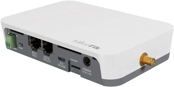 MikroTik KNOT IoT Gateway CAT-M NB, Bluetooth, 2x LAN, 1x SIM, microUSB, 2.4 GHz b g n, L4