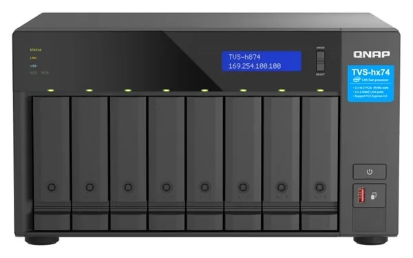 QNAP 8-bay TVS-h874-i5-32G (Core i5 4,4GHz, 32GB DDR4, 8x 3,5", 2x M.2 PCIe Gen4, 2x 2,5GbE)
