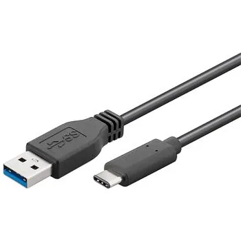 PremiumCord Kabel USB 3.2 konektor C male - USB 3.0 A male, černý, 15cm
