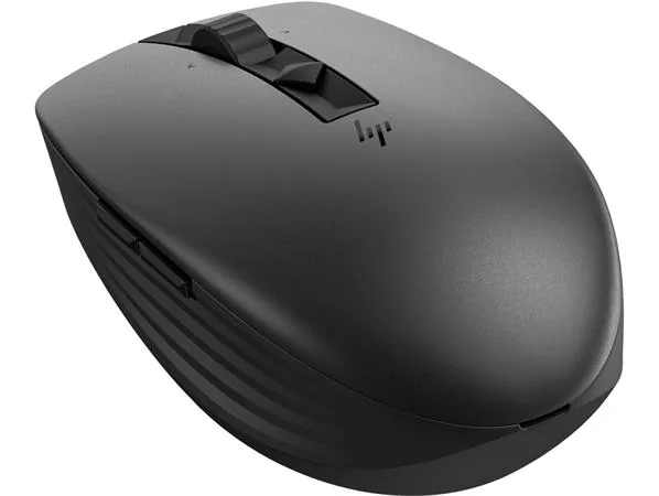 HP 715 - Myš - více zařízení, dobíjecí - 7 tlačítka - bezdrátový, kabelové - Bluetooth 3.0, 2.4 GHz - bezdrátový přijímač USB - černá