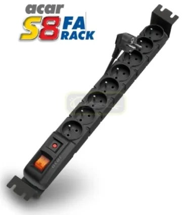OCRACK ACAR 19" napájecí panel S8/3m 8x230V-3m BK