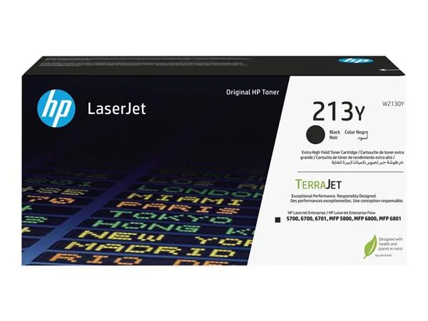 HP 213Y - Extra vysoká výtěžnost - černá - originální - LaserJet - kazeta s barvivem (W2130Y) - pro Color LaserJet Enterprise 67XX, MFP 5800; LaserJet Enterprise Flow MFP 5800, MFP 6800