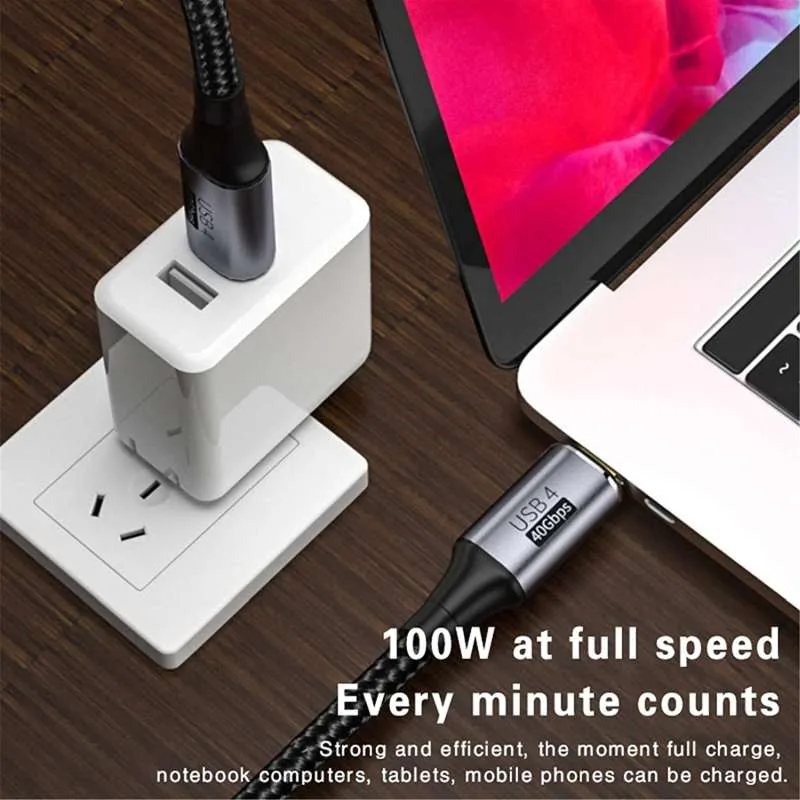 PremiumCord USB4 Gen 3x2 40Gbps 8K@60Hz 240W,Thunderbolt,0,8m zahnutý