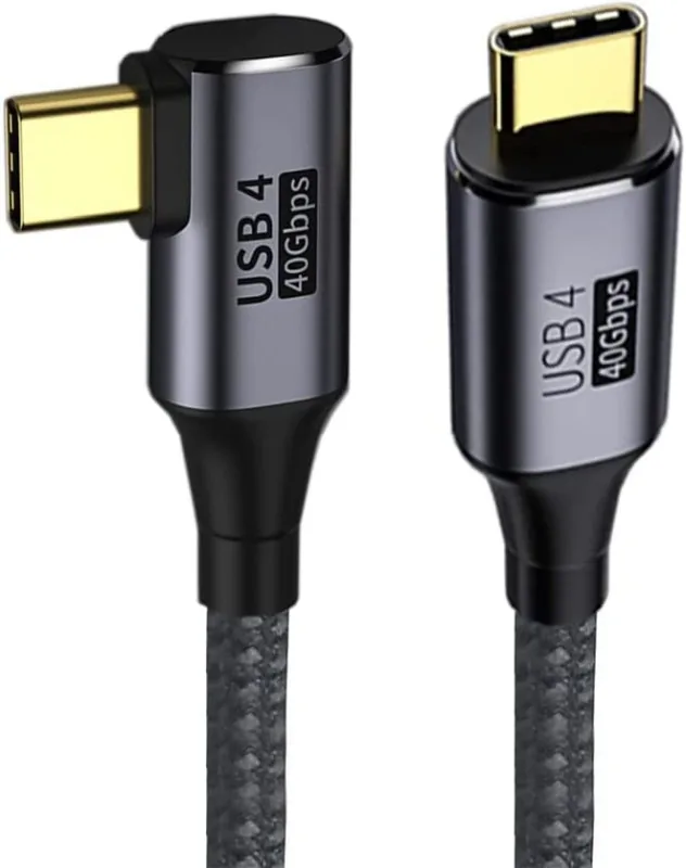 PremiumCord USB4 Gen 3x2 40Gbps 8K@60Hz 240W,Thunderbolt,0,8m zahnutý