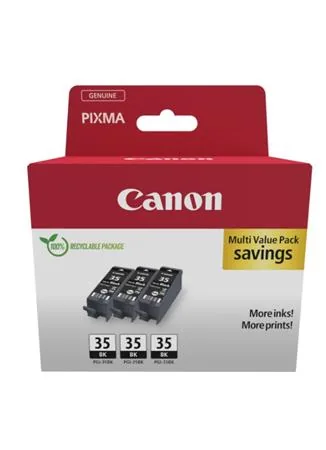 Canon PGI-35BK Triple Pack - 3-balení - 9.3 ml - černá - originální - inkoustový zásobník - pro PIXMA iP100 with battery, iP110, TR150, TR150 with Battery Pack; RC-IP100