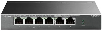 TP-Link TL-SF1006P - V1 - přepínač - neřízený - 6 x 10/100 (4 PoE+) - desktop, pro připevnění na zeď - PoE+ (67 W)