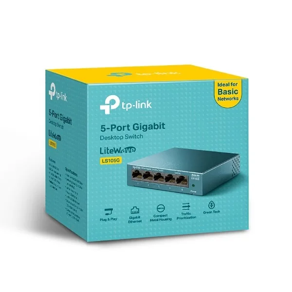 TP-Link LiteWave LS105G - Přepínač - neřízený - 5 x 10/100/1000 - desktop - AC 220 V