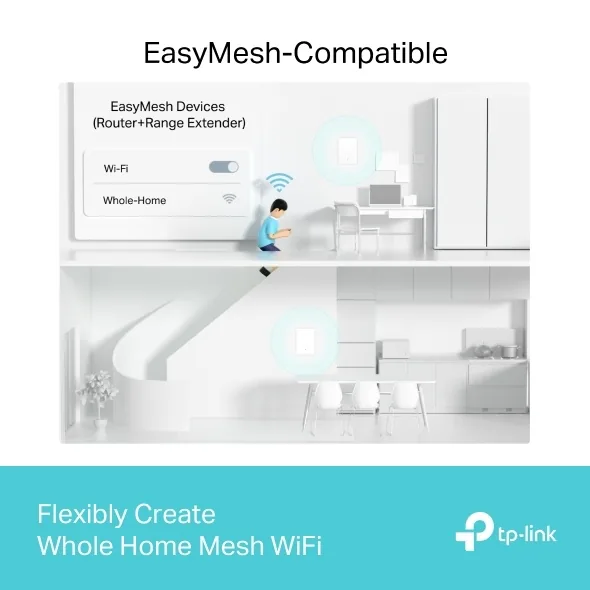 TP-Link Archer Air E5 V1 - Wi-Fi extender - Wi-Fi 6 - 2.4 GHz, 5 GHz - nástěnná montáž