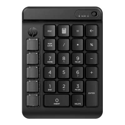 HP 435 - Klávesnice - 9 programovatelných kláves, klávesy s nízký profilem pro cestování, vyměnitelné kloboučky kláves s nálepkami - bezdrátový - Bluetooth 5.3 - anglická - černý konektor