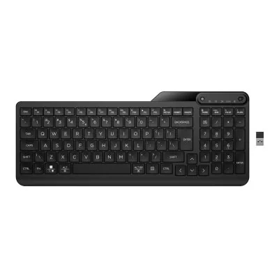 HP 475 - Klávesnice - duální režim, více zařízení, rozložení se 2 zónami, nízký profil klíčového zdvihu, 12 programovatelných tlačítek - compact - bezdrátový - 2.4 GHz, Bluetooth 5.3 - česká/slovenská - hluboce černá