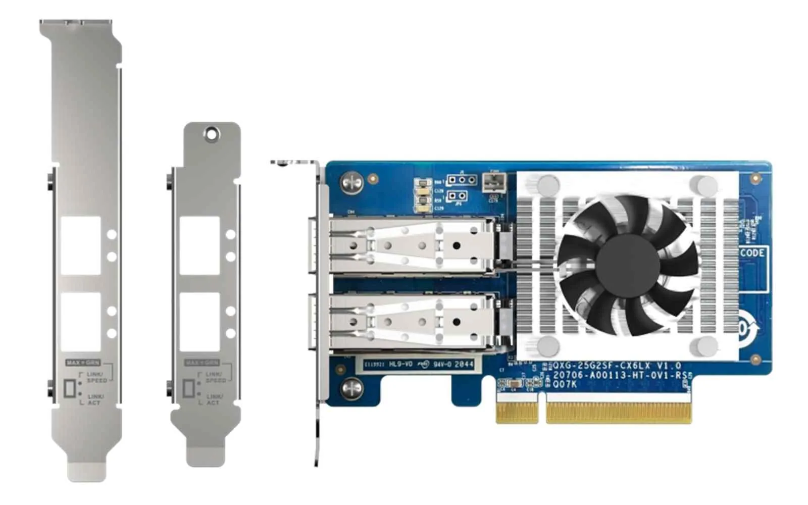 QNAP QXG-25G2SF-E810 - Dvouportová síťová rozšiřující karta SFP28 25GbE; nízkoprofilové provedení; PCIe Gen4 x8