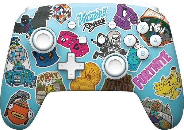 PowerA Vylepšený bezdrátový ovladač pro Nintendo - Sticker Mania - Fortnite
