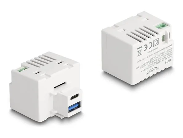 Delock - Sítový adaptér - 20 watt - 3 A - PD - 2 výstupní konektory (USB typ A, USB-C) - bílá