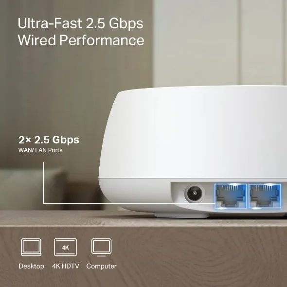 TP-Link Deco BE25 V1 - Systém WiFi - (2 routery) - mesh 1GbE, 2.5GbE, Wi-Fi 7 Dual Band