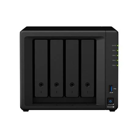 Synology Disk Station DS425+ - Server NAS - 4 zásuvky - SATA 6Gb/s - HDD - RAID JBOD, 0, 1, 5, 6, 10 - RAM 2 GB - Gigabit Ethernet / 2.5 Gigabit Ethernet - iSCSI podpora