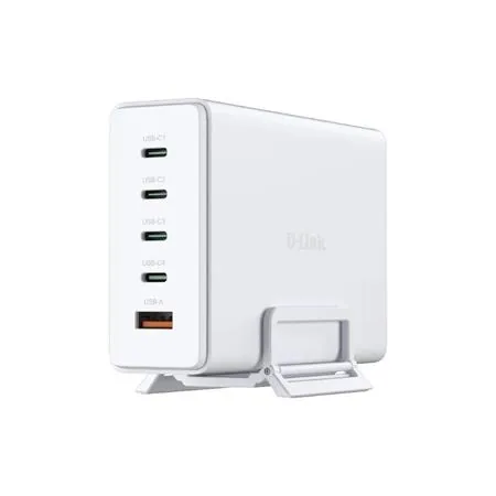 D-Link DCF-241 - Sítový adaptér - GaN + AC napájecí adaptér - 240 watt - 5 A - napájení Power Delivery 3.1, QC 4.0 - 5 výstupní konektory (4 x USB-C, USB typ A) - Evropa