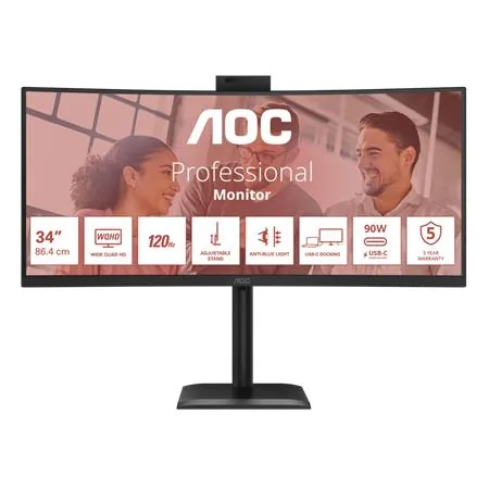 AOC/CU34E4CW/34"/VA/wQHD/120Hz/4ms/Černá/5R